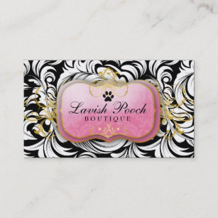 311-The Lavish Pooch   White Leaves Business Card