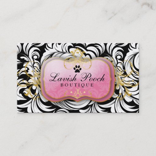 Customizable 311-The Lavish Pooch | White Leaves Business Card Template