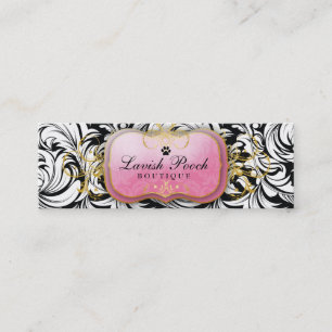 311-The Lavish Pooch   White Leaves Mini Business Card