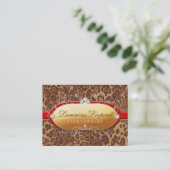 311 The Luminous Leopard Red Trim Business Card (Standing Front)