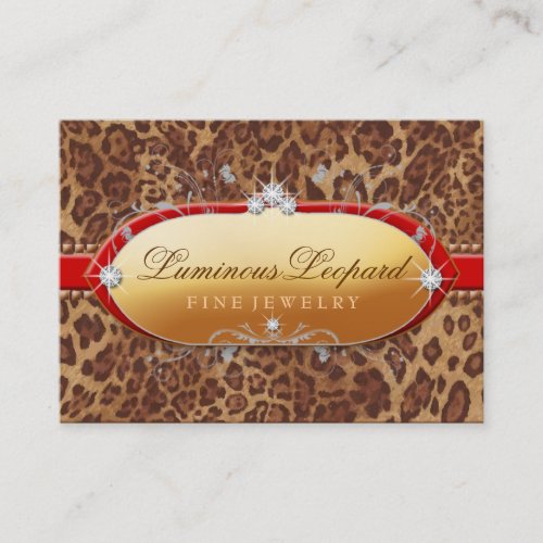 311 The Luminous Leopard Red Trim Business Cards