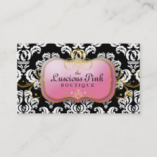 311-The Luscious Pink Plate   Black Business Card