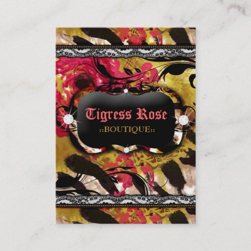 311 Tigress Zebra Rose Business Card Templates
