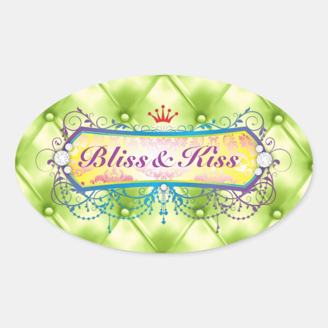 311 Tropical Bliss Lime Tuft Oval Sticker (Front)