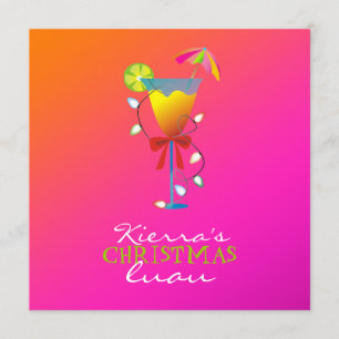 311-Tropical Paradise Christmas Wild Sunset Luau Invitation