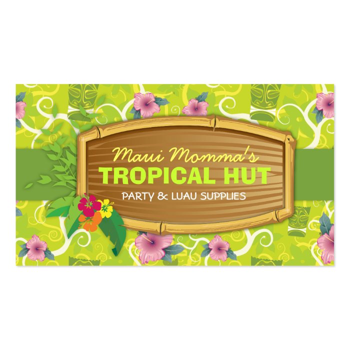 311 Tropical Tiki   Lime Green Business Card