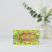 311-Tropical Tiki - Lime Green Business Card (Standing Front)