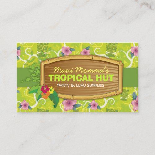 311-Tropical Tiki - Lime Green Business Card