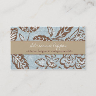 311 TURQUOISE FLORAL VINTAGE BUSINESS CARD