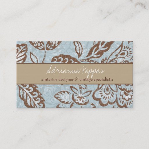 Customizable 311 TURQUOISE FLORAL VINTAGE BUSINESS CARD TEMPLATES