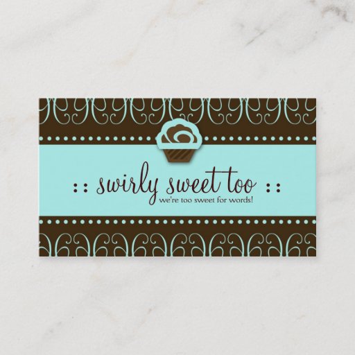 Customizable 311-Turquoise Swirly Sweet Too Business Card Template