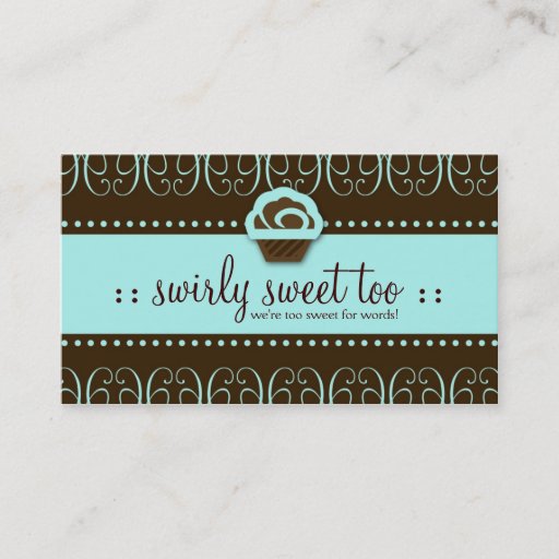 Customizable 311-Turquoise Swirly Sweet Too Business Card Templates