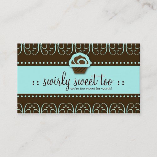 311 Turquoise Swirly Sweet Too Punch Card Business Cards