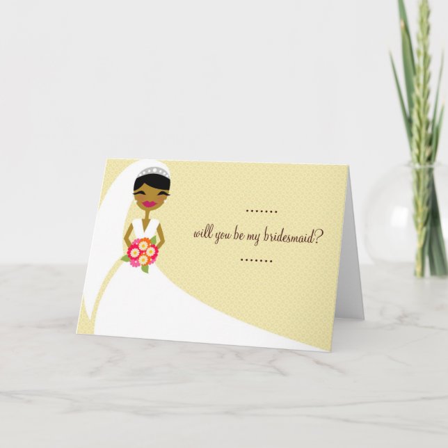 311 UPDO BRIDE Will You Be My Bridesmaid Invitation (Front)