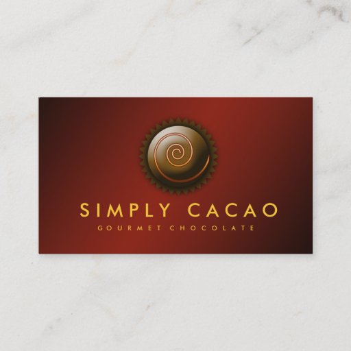 Customizable 311-Upscale Gourmet Chocolate Business Cards