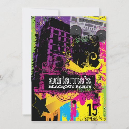 311 Urban Setting Blackout Party Personalized Invites