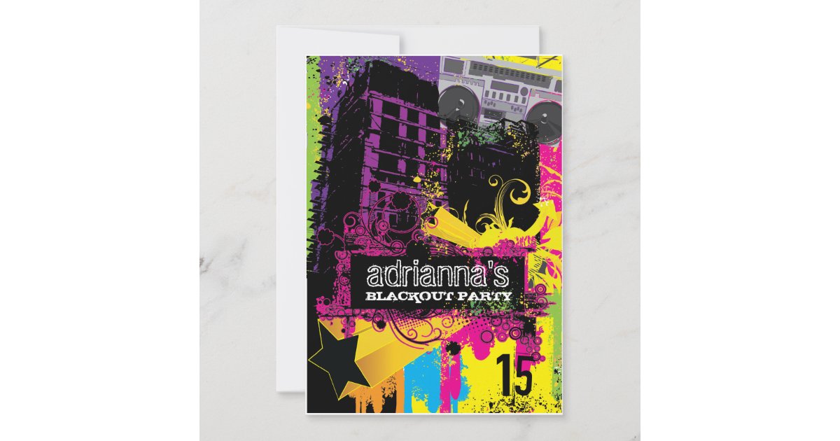 311 Urban Setting Blackout Party Invitation Zazzle