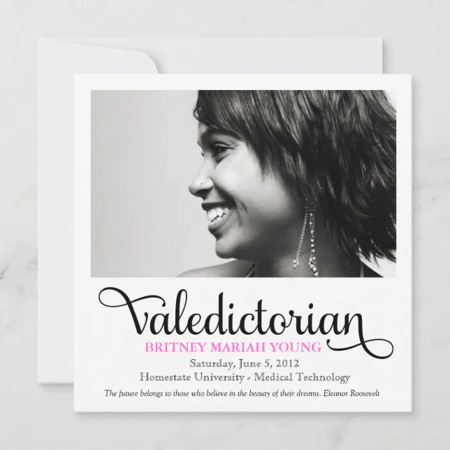 311 Valedictorian Inspirational Quote Graduation Announcement Zazzle