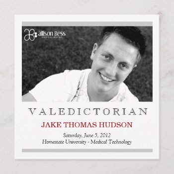 311 Valedictorian Red Graduation Announcement by Jill311 at Zazzle