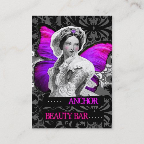 311 Vintage Butterfly Beauty Anchor Purple Pink Business Card Templates