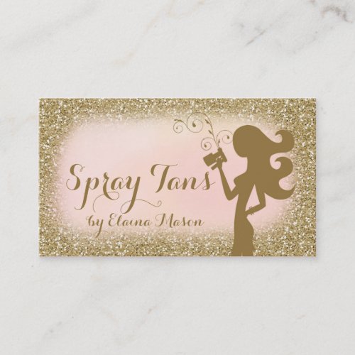 311 Vintage Glam Spray Tan Fashionista Glitter Business Card