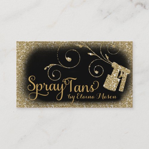 311 Vintage Glam Spray Tan Gold Glitter Black Business Card
