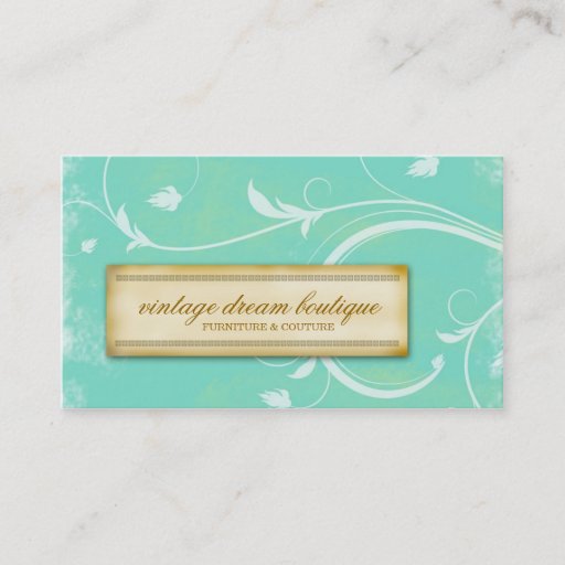 Customizable 311-Vintage Mint Dream Business Card Template