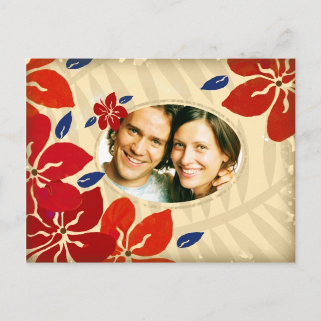 311-VINTAGE STYLE INVITATION NAVY RED POSTCARD (Front)