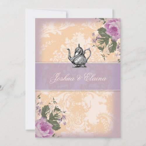 311 Vintage Tea Party Bridal Bingo Personalized Invitations