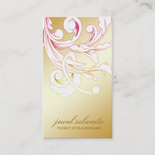 Customizable 311-Vivid Foliage Flare Golden Business Card Templates