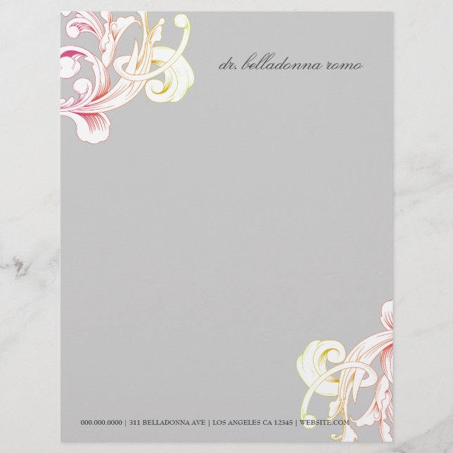 311-Vivid Foliage Gray Flare Letterhead (Front)