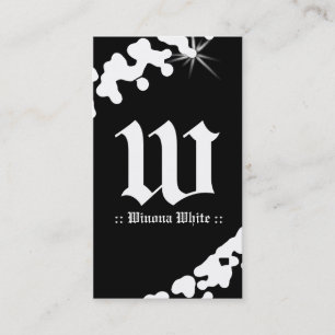 311-WHITE GLIMMER MONOGRAM BUSINESS CARD