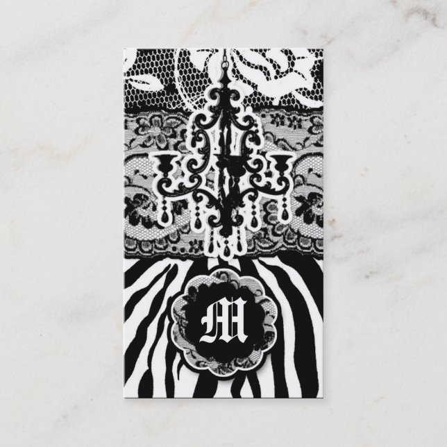 311  Wild Mix N' Match Gray Zebra Business Card (Front)