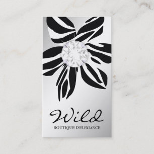 311 Wild Zebra Flower   Diamond SS Business Card