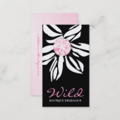 311 Wild Zebra Flower Pink Diamond B Business Card (Front/Back)