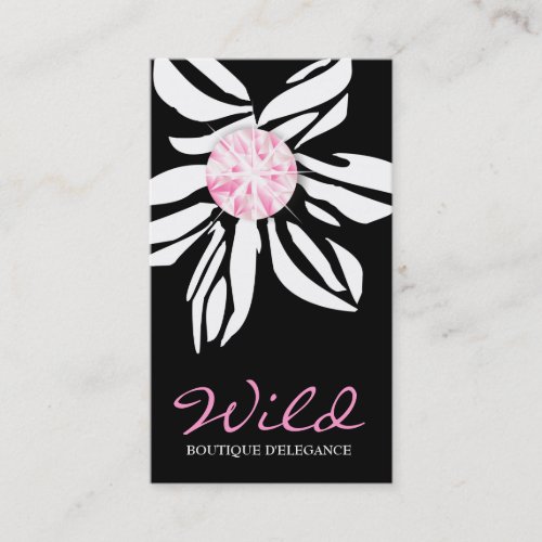 311 Wild Zebra Flower Pink Diamond B Business Card