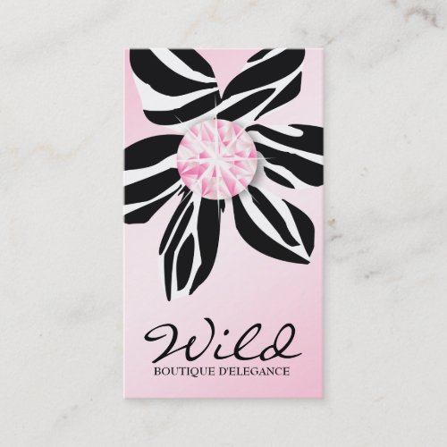 311 Wild Zebra Flower  Pink Diamond Business Card