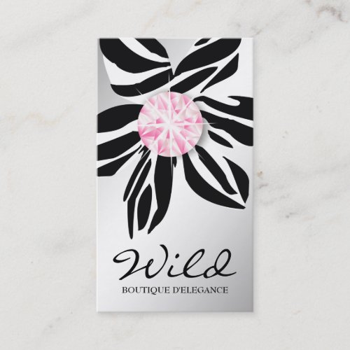 311 Wild Zebra Flower | Pink Diamond S Business Card Template