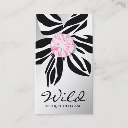 Customizable 311 Wild Zebra Flower | Pink Diamond S Business Card Template