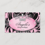 311 Zebra Business Card Jewelry Crown Pink at Zazzle