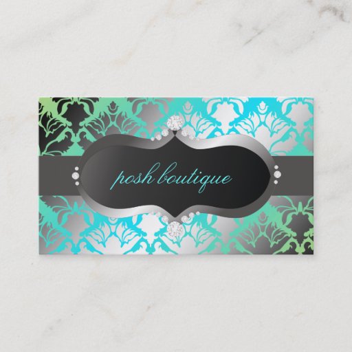 Customizable 311 Zeopard Sign meet Damask Shimmer ParadiseLime Business Card Templates