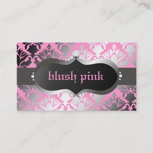 311 Zeopard Sign meets Damask Shimmer Pink Business Card