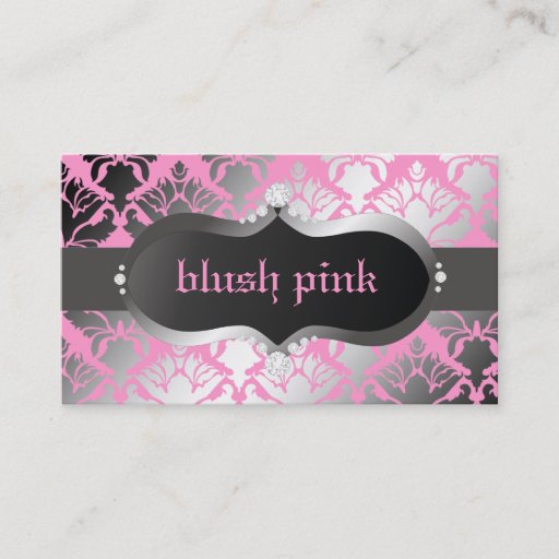 Customizable 311 Zeopard Sign meets Damask Shimmer Pink Business Card