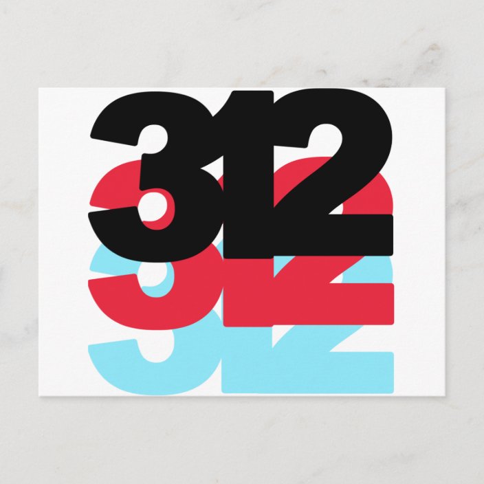 312 Area Code Postcard Zazzle Com