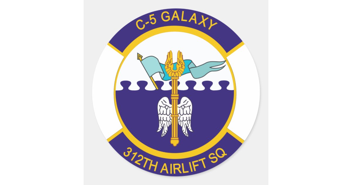 312th Airlift Squadron Classic Round Sticker | Zazzle