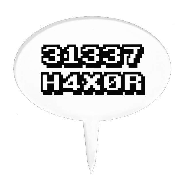 31337 H4X0R CAKE TOPPER (Front)