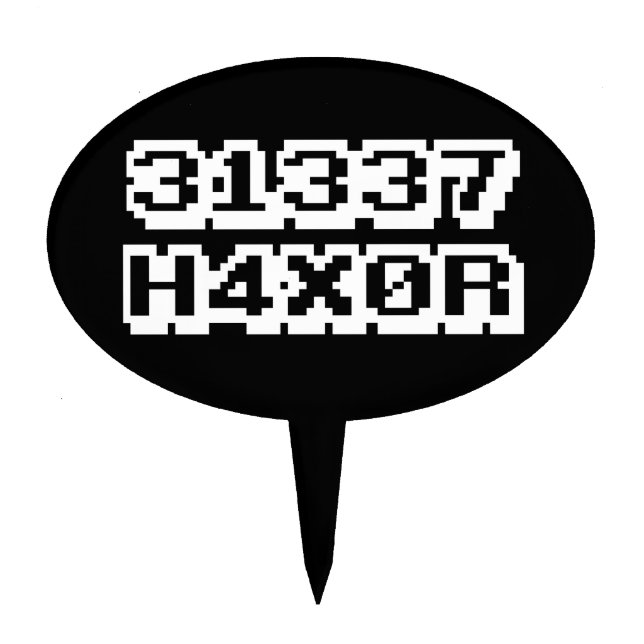 31337 H4X0R CAKE TOPPER (Front)