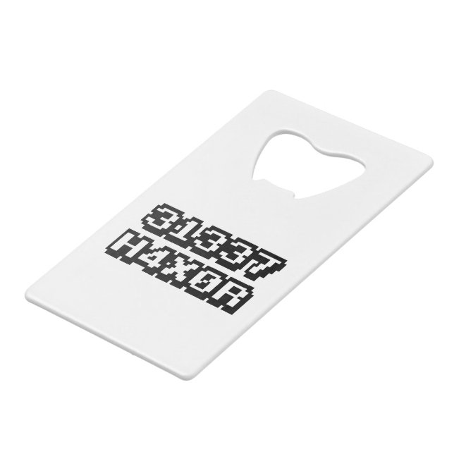 31337 H4X0R CREDIT CARD BOTTLE OPENER (Front Angled)