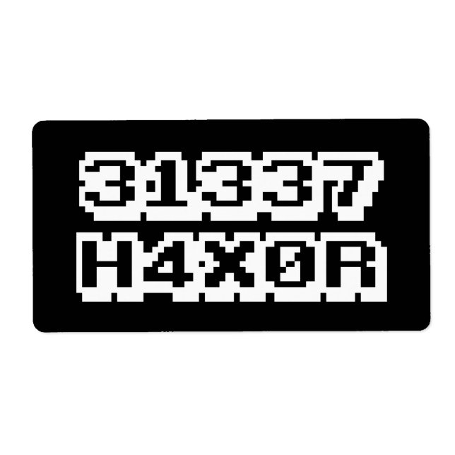 31337 H4X0R LABEL (Front)