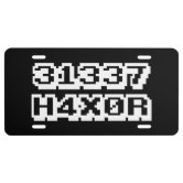 31337 H4X0R LICENSE PLATE | Zazzle